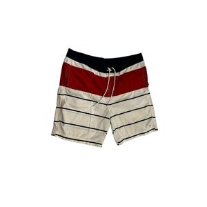 Tommy Hilfiger Swim Trunks Striped Drawstring Swim Shorts‎